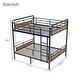 preview thumbnail 44 of 65, Metal Bunk Bed Retro Bed Frame with Ladder and Guardrail, Industrial Detachable Bunkbeds Convertible to 2 Platform Beds Frame