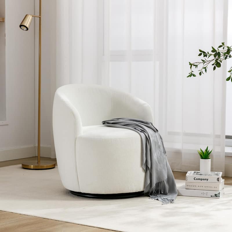 Ouyessir Accent Upholstered Round Velvet 360 Degree Swivel Sofa Chairs