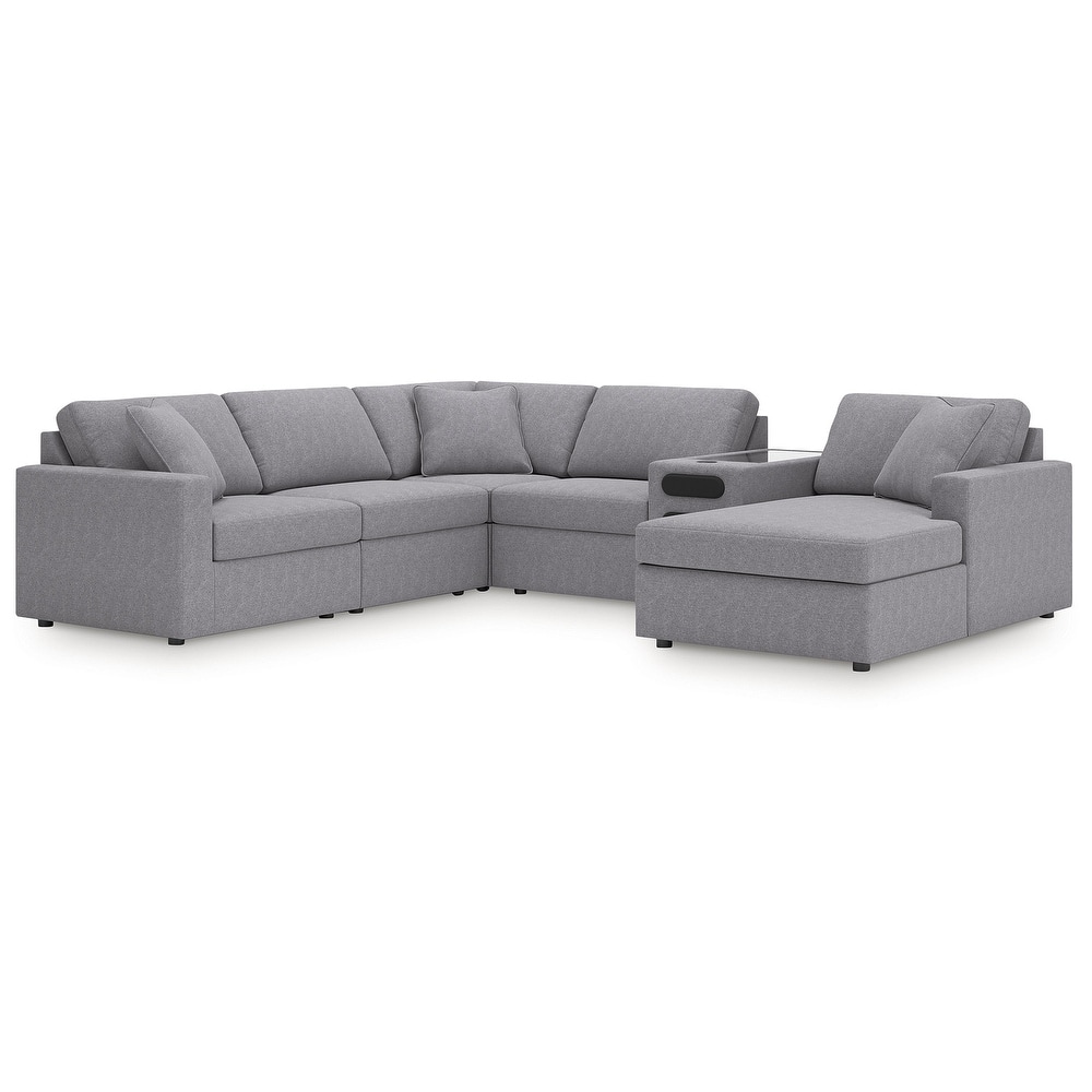 Signature Design by Ashley Modmax 6-Piece Sectional with Audio System and Chaise - 125" W x 107" D x 36" H