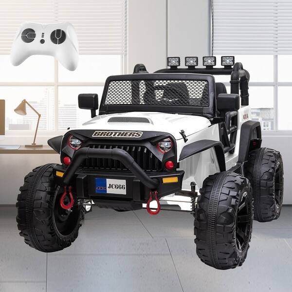 slide 2 of 23, Kids 24V Electric Ride-On Truck, Battery-Powered Car with Remote Control, LED Lights, MP3 & Spring Suspension