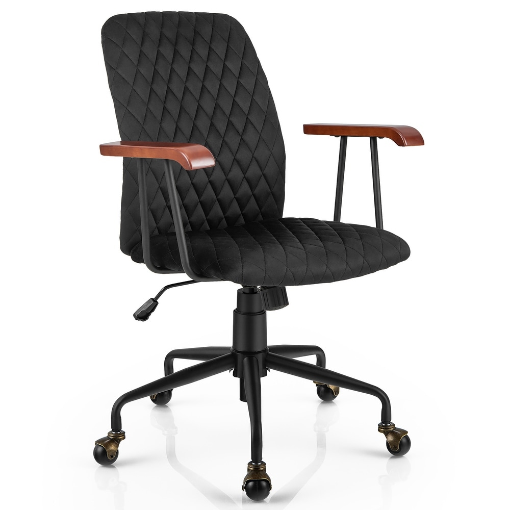 Gymax Velvet Cushioned Ergonomic Kneeling Chair in Black plus