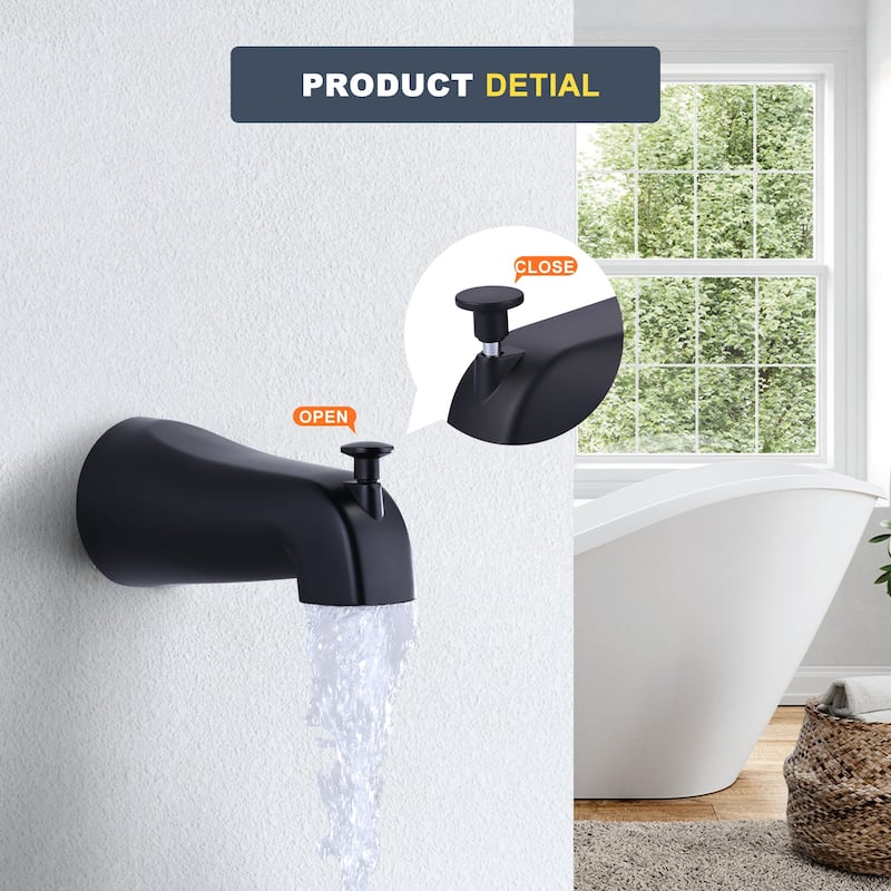 WOWOW Single Handle 5-Spray Shower Faucet with Tub Spout