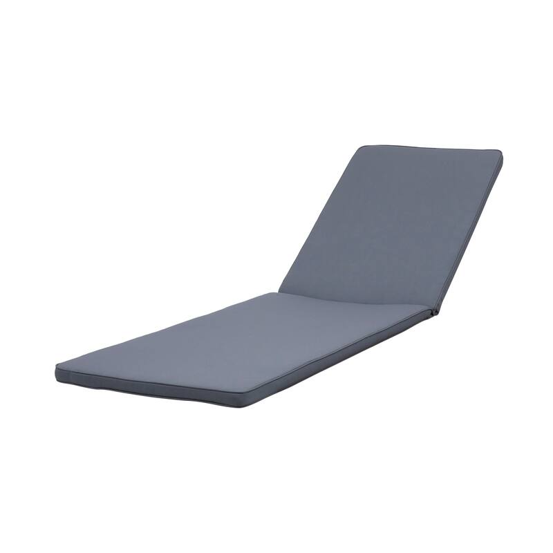 Nadine Outdoor Fabric Chaise Lounge Cushion by Christopher Knight Home - Dark Gray