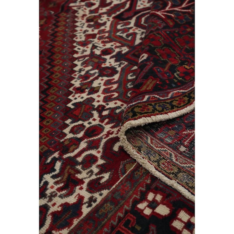 Hand Knotted Oriental 100% Wool Carpet Traditional Medallion Red Heriz Area Rug - 13' 3'' X 9' 9''