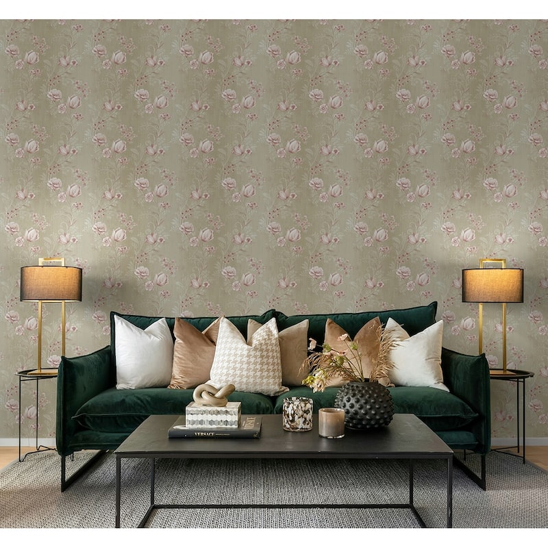 Seabrook Design Hestia Floral Trail Unpasted Wallpaper