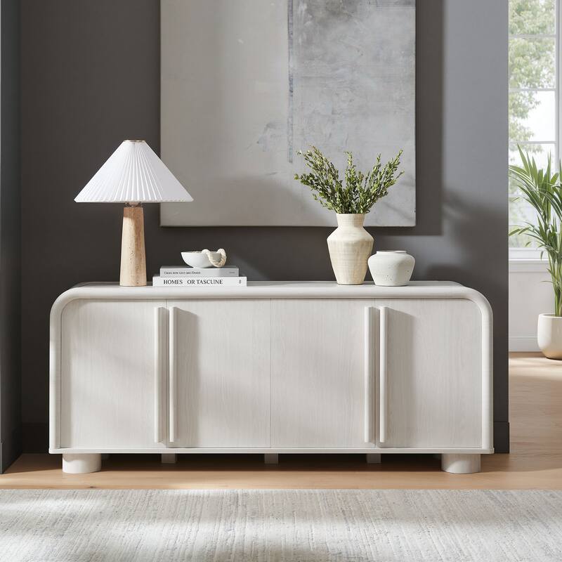 Bellamy Curved 4-Door Sideboard Cabinet - Ash