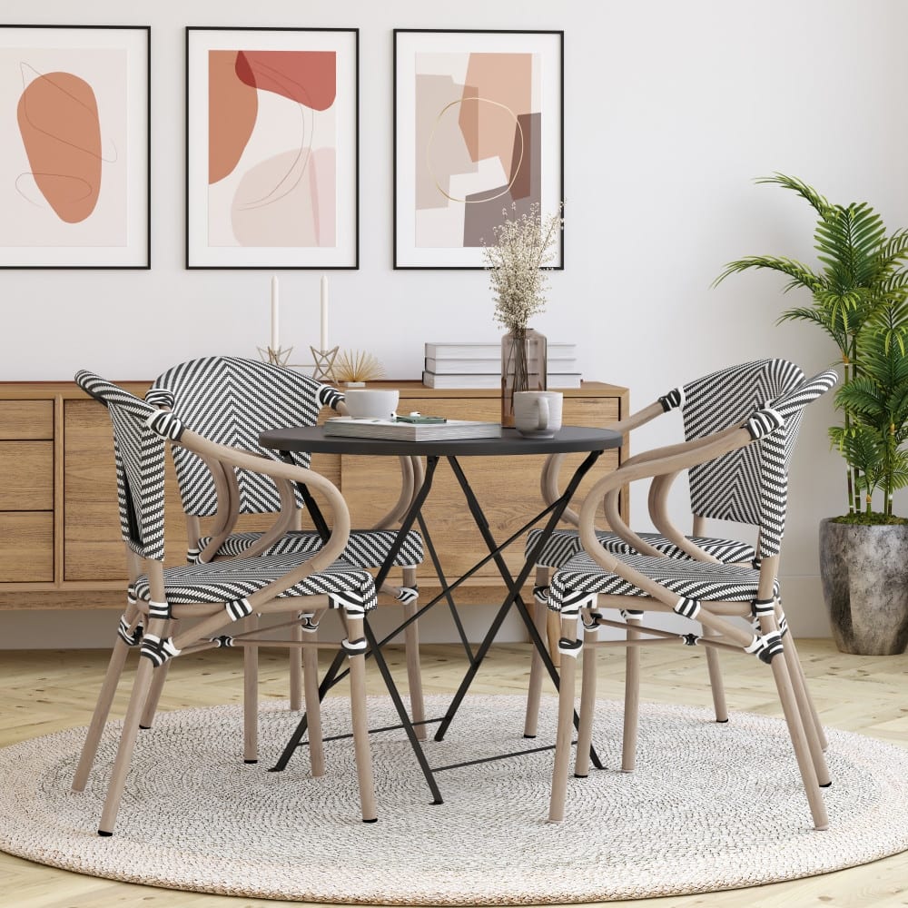 Stacking Bistro Chairs with Metal Frames