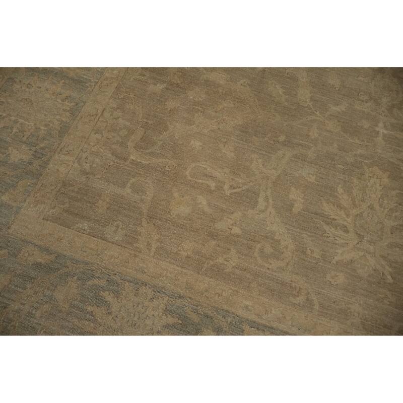 Hand Knotted Oriental 100% Wool Carpet Traditional Floral Brown Ziegler Area Rug - 11' 8'' X 9' 0''
