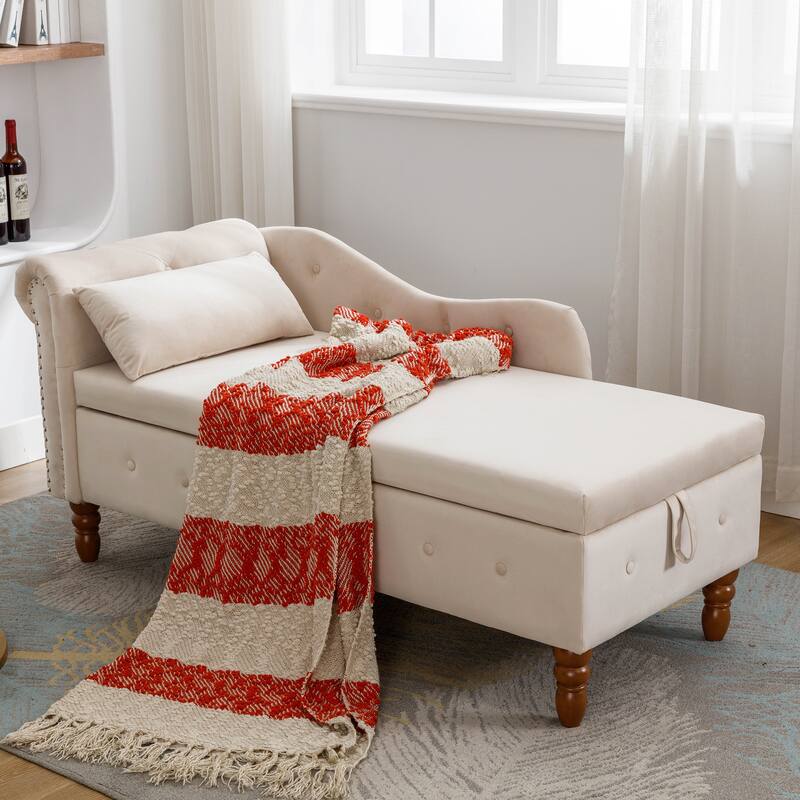 Velvet Upholstered Bench Lounge Bench with Storage, Decorative Bench Indoor Bench with Pillows and Armrests