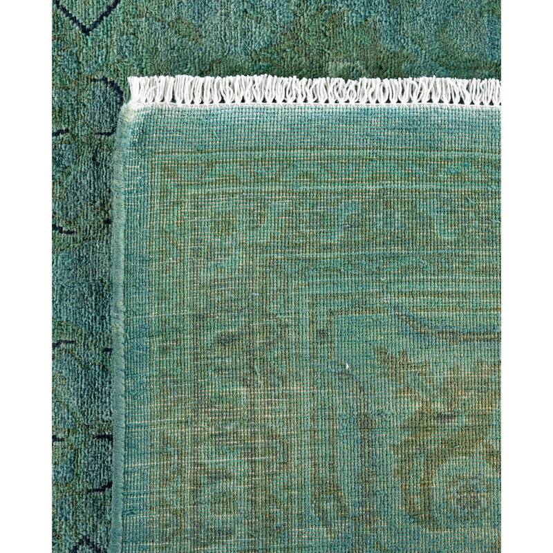 Overdyed One-of-a-Kind Hand-Knotted Area Rug - Green - 6' 1" x 8' 9"