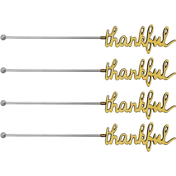 Palais Essentials Stainless Steel Coffee Beverage Stirrers Stir Cocktail Drink Swizzle Stick - 7 Inches Long - Set of 4