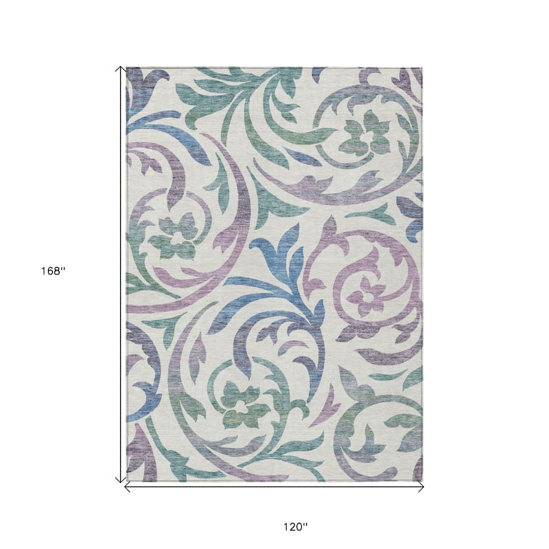HomeRoots Floral Transitional Rectangle Outdoor Rug