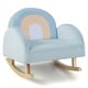 preview thumbnail 1 of 4, Toddler Rocking Chair Children's Upholstered Velvet Rocker Armchair Blue