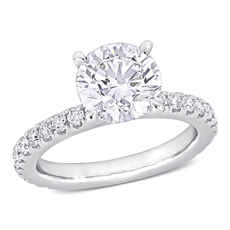 Miadora 1 1/5ct to 2 5/8ct TDW Certified Diamond Solitaire Engagement Ring in 14k White Gold - 6 - 2.66 Carats