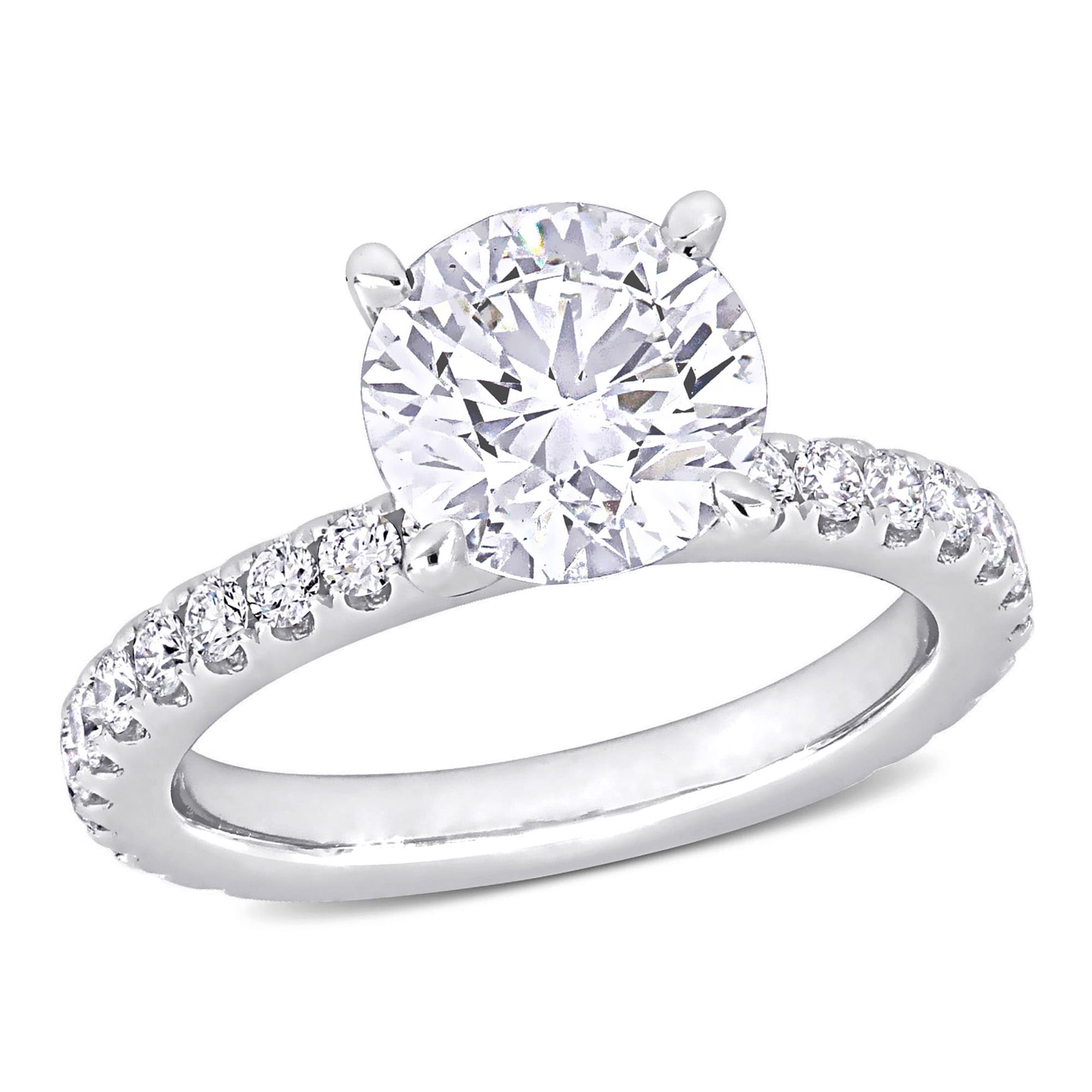 Miadora 1 1/5ct to 2 5/8ct TDW Certified Diamond Solitaire Engagement Ring in 14k White Gold