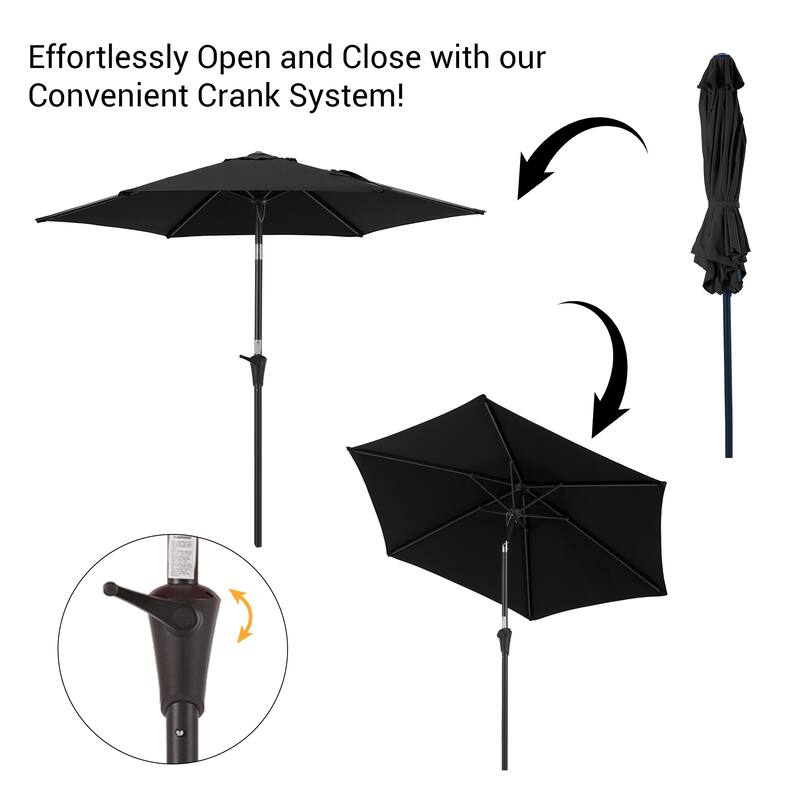 BONOSUKI Patio 7.5FT Market Umbrellas Table Umbrella With Tilt Button