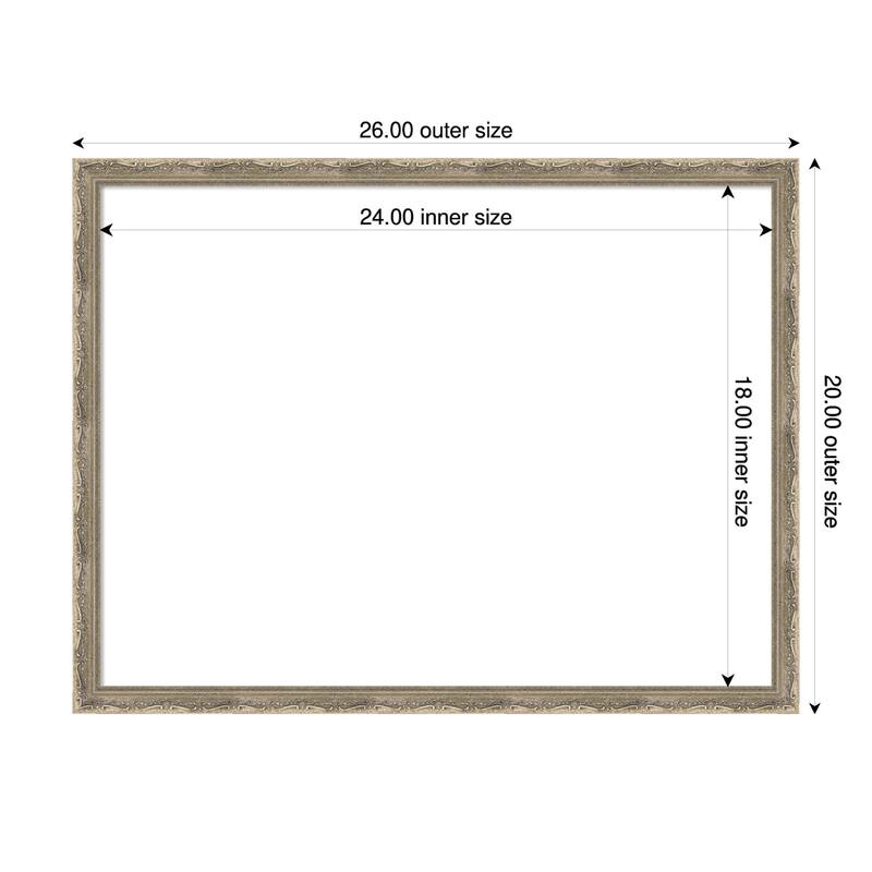 Mila Framed Dry Erase Magnetic Board - 26 x 20 in - Mila Dark Silver