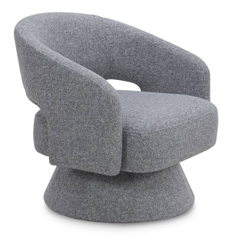 Spruce & Spring Jamie Swivel Fabric Accent Chair - Grey