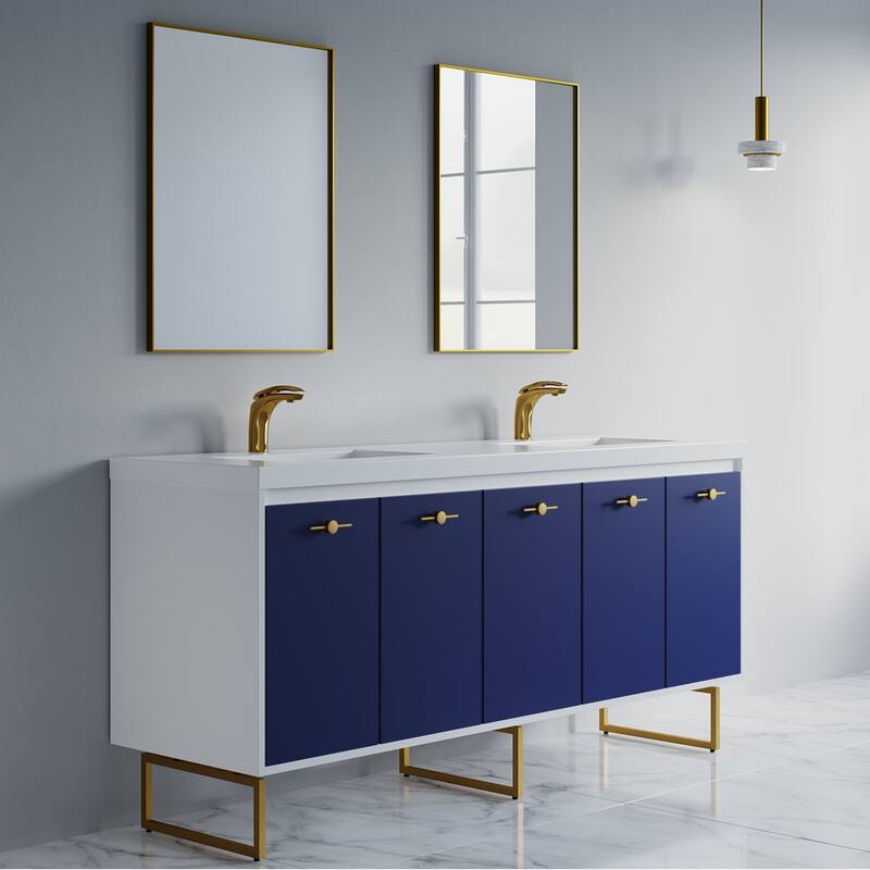 Kennan 72" Double Bathroom Vanity Set with Rectangle Legs