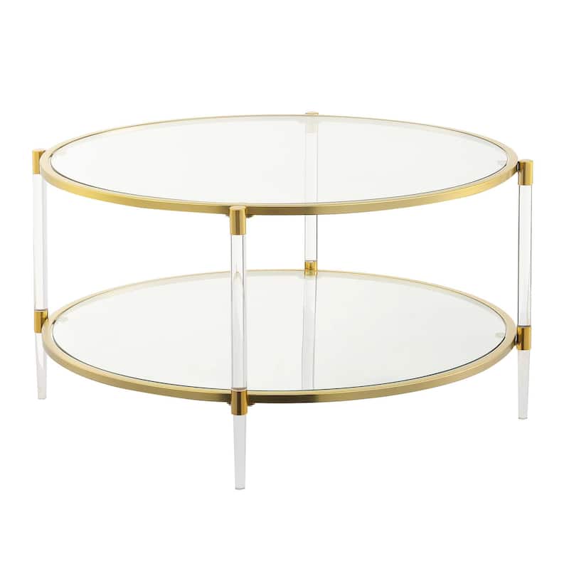 Convenience Concepts Royal Crest 2 Tier Acrylic Glass Coffee Table