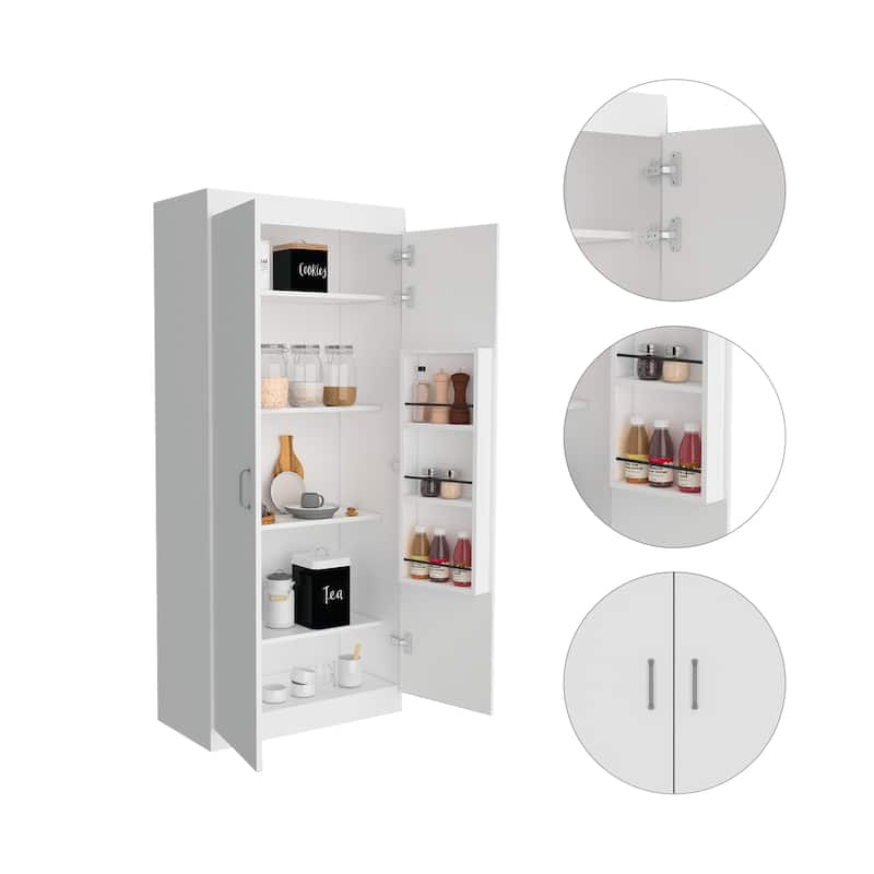 Cherry Hill 5-Shelf Pantry Cabinet White