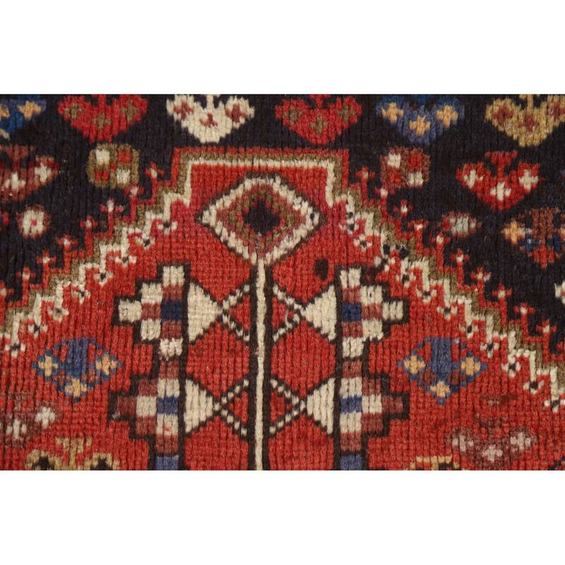 Qashqai Persian Vintage Area Rug Hand-Knotted Tribal Wool Carpet - 3'7"x 5'4"