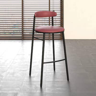 Polyster Bar Stool in Black Stainless Steel Lume Series by LeisureMod