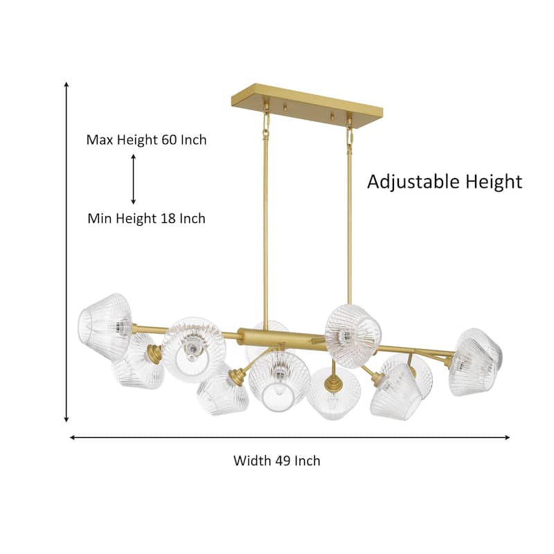49in Modern 12-light Dimmable Gold Sputnik Empire Chandelier with UL Certified - N/A