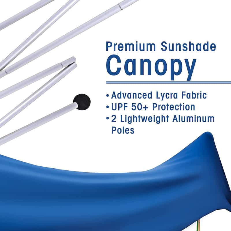 ALPHA CAMP Beach Sunshade 7.6 x 7.2 FT Portable Canopy Tent Sun Shelter Shade with Sandbag Anchors