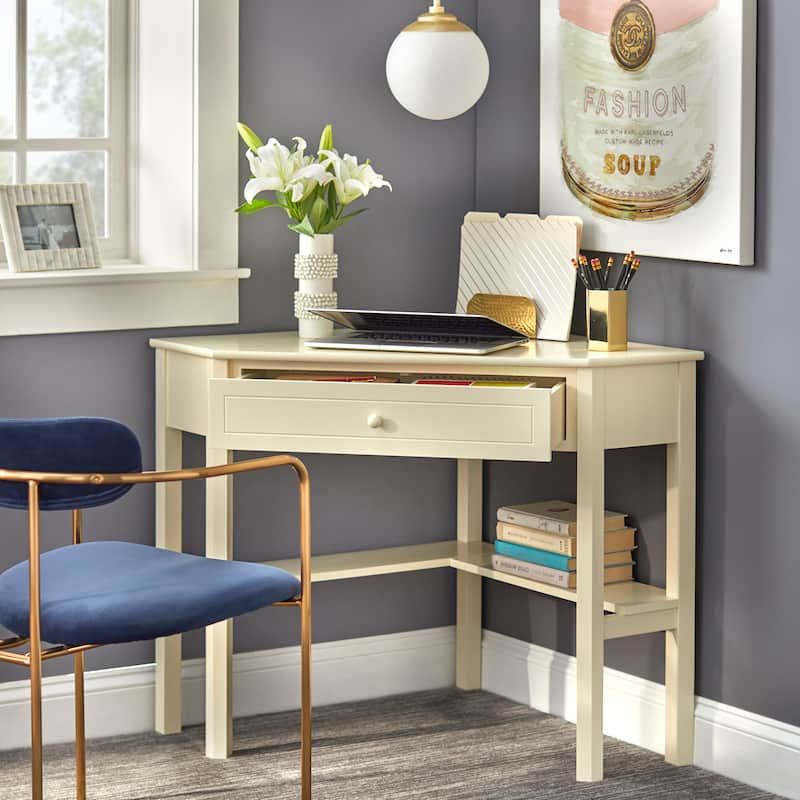 Porch & Den Lincoln Solid Wood/MDF Corner Computer Desk
