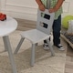 preview thumbnail 3 of 3, Wooden Round Table and 2 Chair Set for Kids, with Center Mesh Storage, Ages 3-6