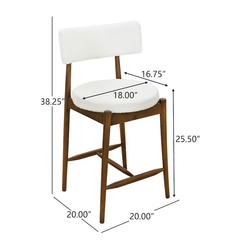 Nook Upholstered Rubber Wood Counter stools (Set of 2) by Christopher Knight Home