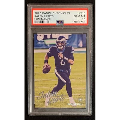 Jalen Hurts 2020 Panini Chronicles Luminance Football Rookie Card RC #210 Graded PSA 10 - 8'6" x 11'6"