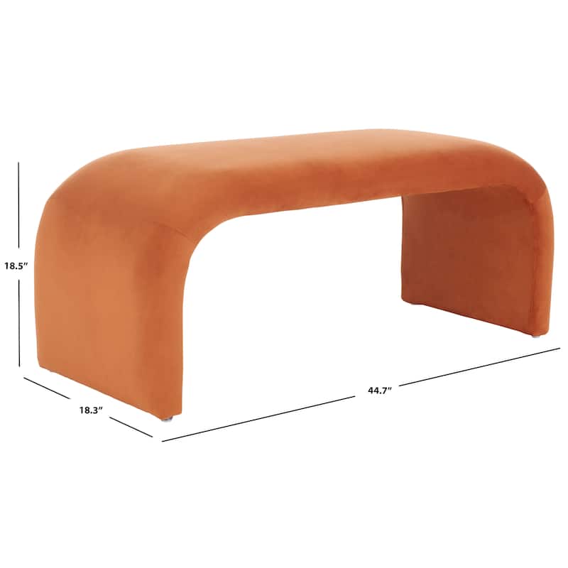 SAFAVIEH Margarett Modern Minimalist Glam Bench - 45" W x 18" D x 19" H - 45"W x 18"D x 19"H