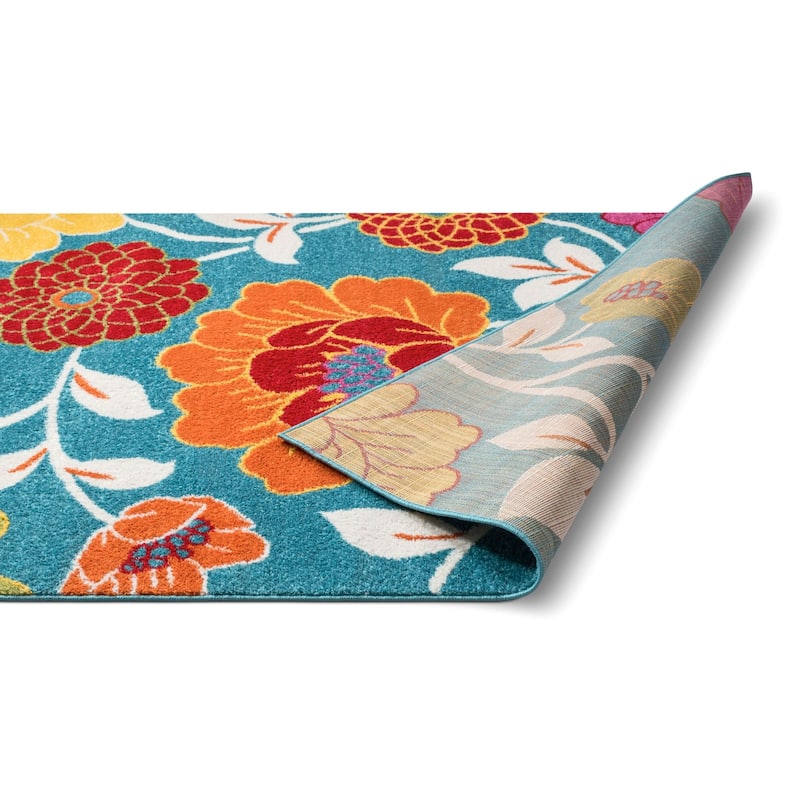Well Woven Starbright Daisy Flowers Floral Kids Area Rug