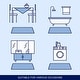 preview thumbnail 6 of 5, Subrtex Rugs Chenille Gradient Stripe Pattern Soft Plush Bath Rug Shower Water Absorbent Mat
