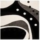 preview thumbnail 24 of 43, SAFAVIEH Florida Shag Riet Abstract 1.2-inch Thick Rug 6'7" Square - Black/Ivory - Square