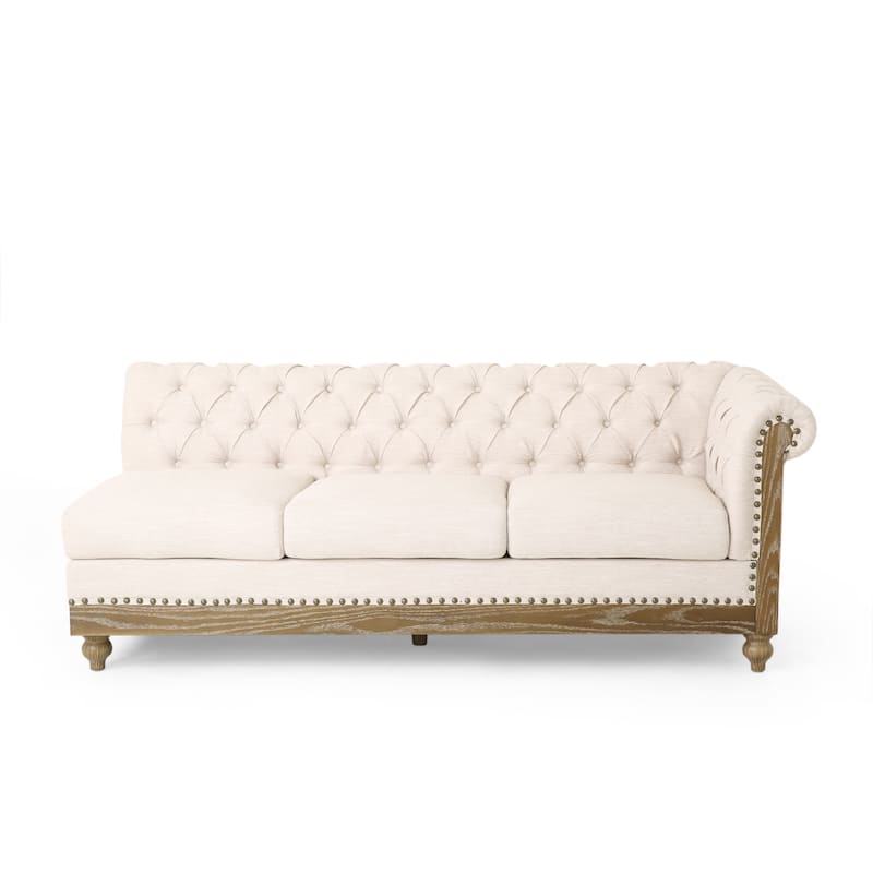 Castalia Chesterfield Tufted 7-seat Sectional Sofa by Christopher Knight Home - 114.00" L x 70.00" W x 31.50" H