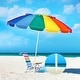 preview thumbnail 1 of 27, Gymax 8ft Beach Umbrella Outdoor Patio Garden w/ Carrying Bag Sand Rainbow
