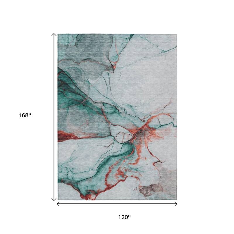 HomeRoots Abstract Modern Rectangle Outdoor Rug