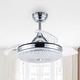 preview thumbnail 9 of 29, 36" Black Crystal Retractable Ceiling Fan with LED light and Remote Chrome
