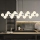 preview thumbnail 2 of 25, 22-Light Linear Chandelier Sputnik Chandeliers Modern Chandeliers for Dining Room Frosted White
