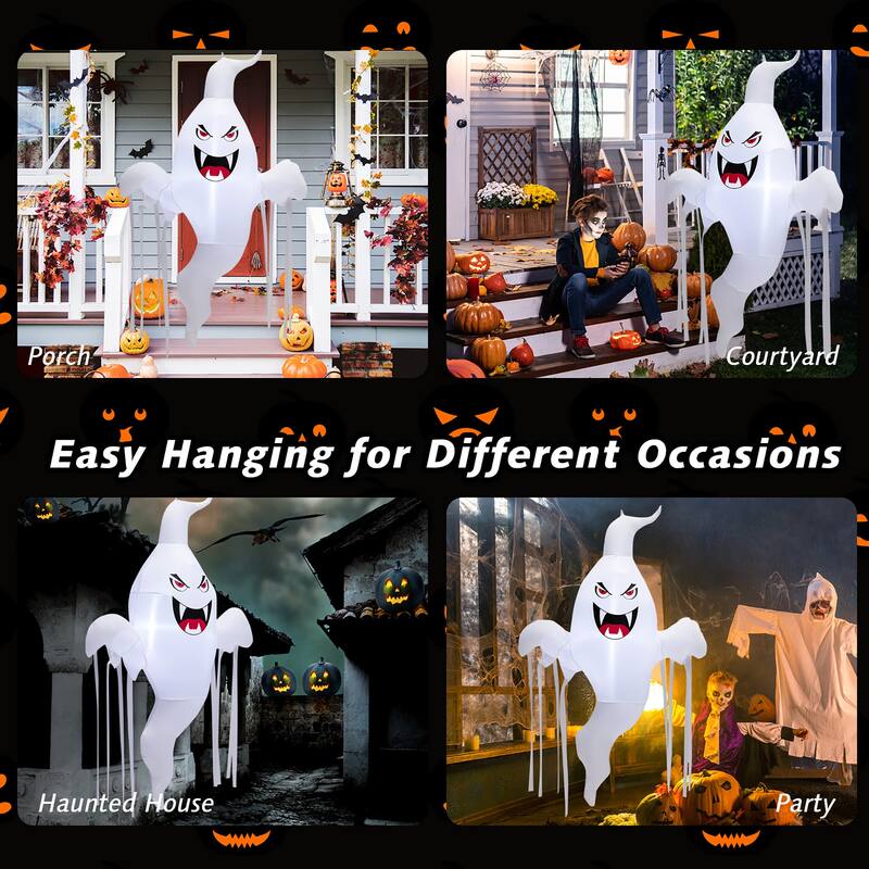 Costway 5 FT Tall Halloween Inflatable Hanging Ghost Blow-up Yard - See Details