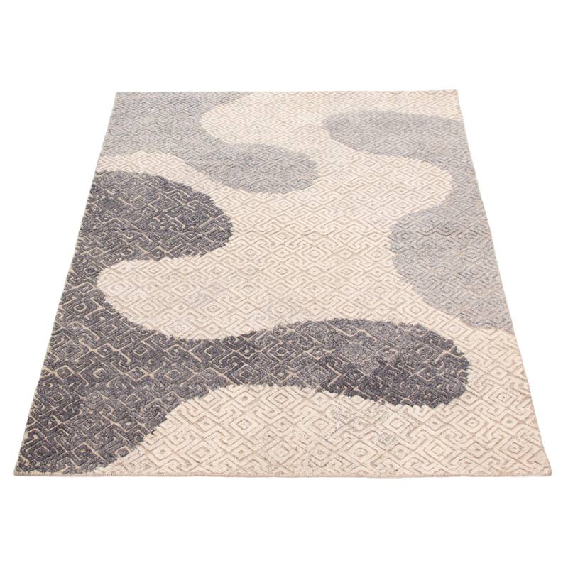 ECARPETGALLERY Hand-knotted Tangier Ivory Wool Rug - 5'2 x 7'10
