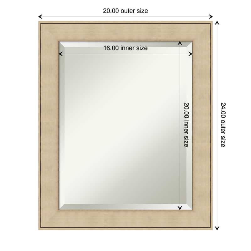 Beveled Wall Mirror - Classic Honey Silver Frame - Classic Honey Silver - 20 x 24-inch