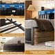 preview thumbnail 7 of 67, Upholstered Bed Frame with Storage Shelving, Platform Beds with Charge Station and LED Lights