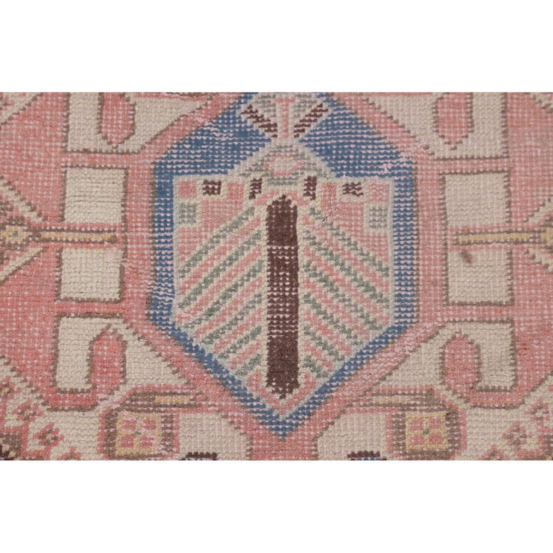 Distressed Pink Bakhtiari Persian Vintage Rug Hand-Knotted Wool Carpet - 5'6" x 9'7"