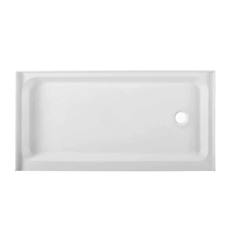 Fine Fixtures Single Threshold Acrylic Shower Base - Non-Slip Textured Surface Shower Floor Pan