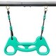preview thumbnail 10 of 11, Four-Function Blackish Green Swingset with Metal and Plastic Safe Swing Seats for Outdoor Play - 150.79” L x 53.55” W x 70.97” H