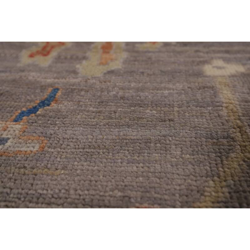 Grey Oushak Turkish Area Rug Hand-Knotted Vegetable Dye Wool Carpet - 8'4" x 9'11"